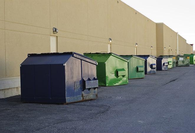 containers for construction debris at a job site in Aubrey